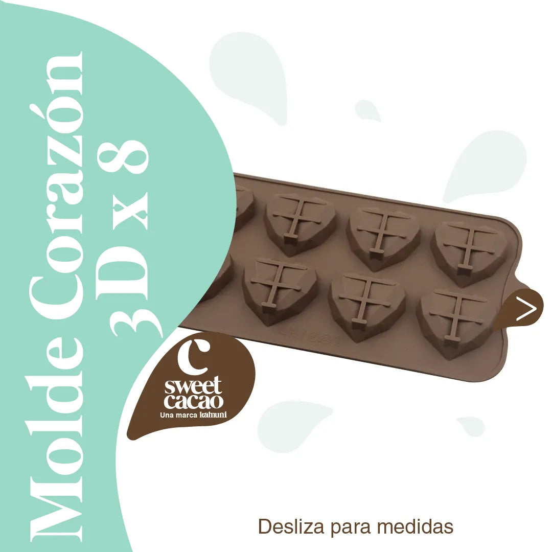 Molde Silicona Corazón 3D